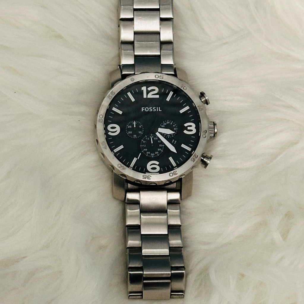 Fossil Stainless Steel Watch With Black Dial